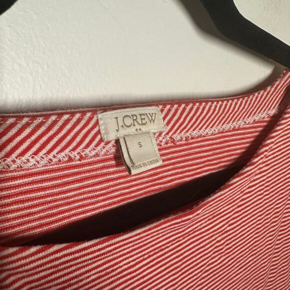 J. Crew Women's Red White Striped Peplum Long Sleeve Top Size Small - Picture 3 of 7
